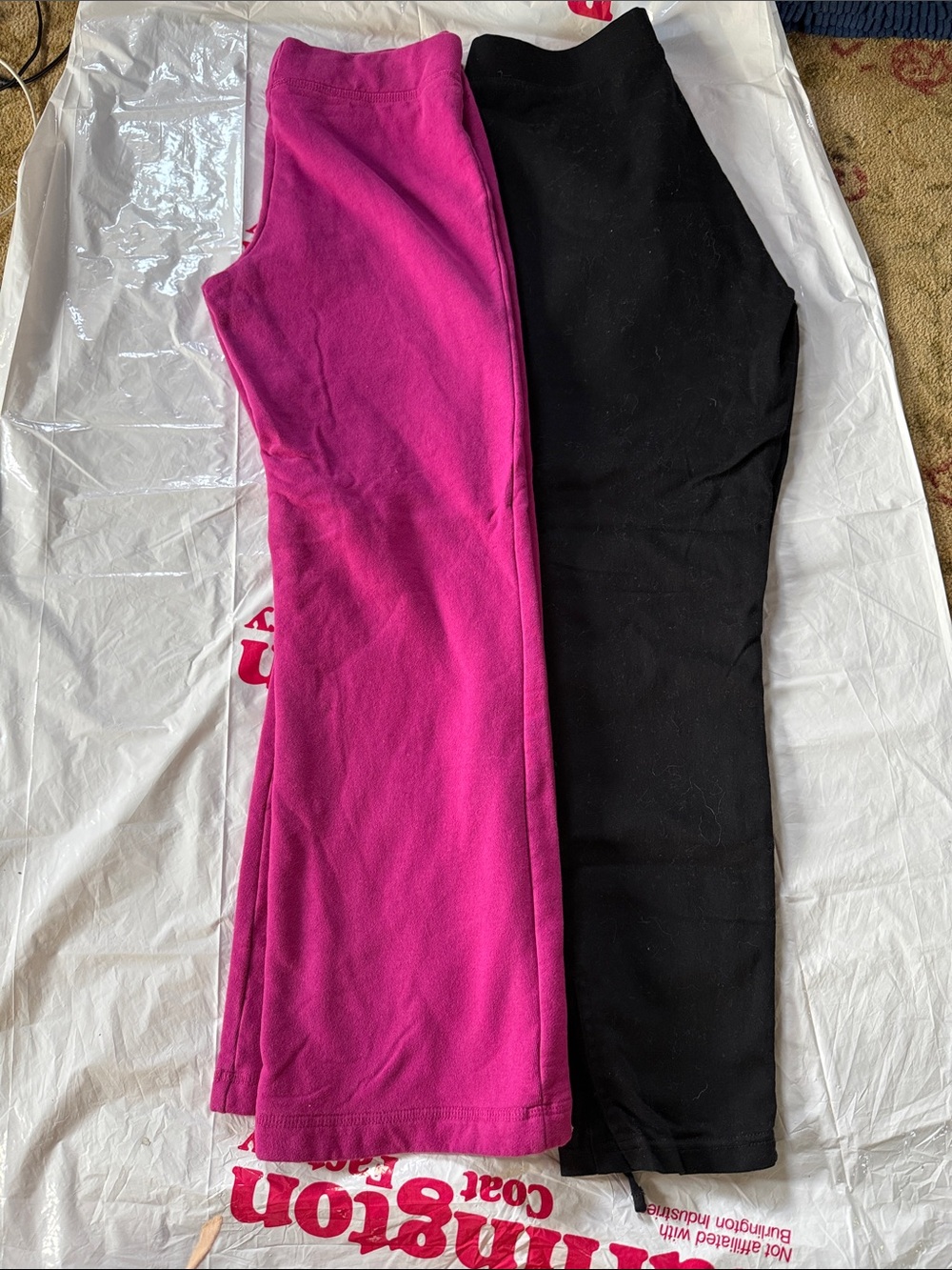 Two-Pair Straight Leg Pants in Hot Pink and Black